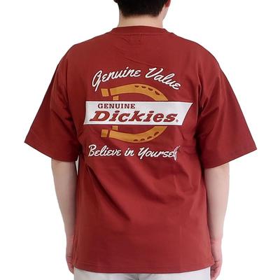 Мужская футболка Dickies, короткий рукав, 100% хлопок, принт на спине, нагрудный карман, M, L, LL, 10001882 (JP, Алфавит, М, 3405-ОРАНЖЕВЫЙ/10)