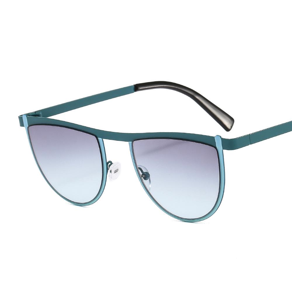 3378 New Arrival Personality Fashion Versatile Half Frame Geometric Women Men Shades Vintage Sunglasses