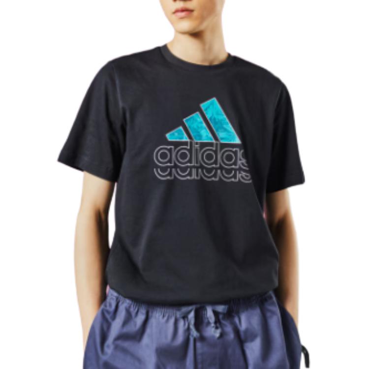 adidas Футболка мужская черная/белая JE3202