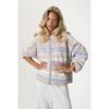 Unisex Striped Zip-Up Hoodie Colorblock Casual Streetwear Sweatshirt