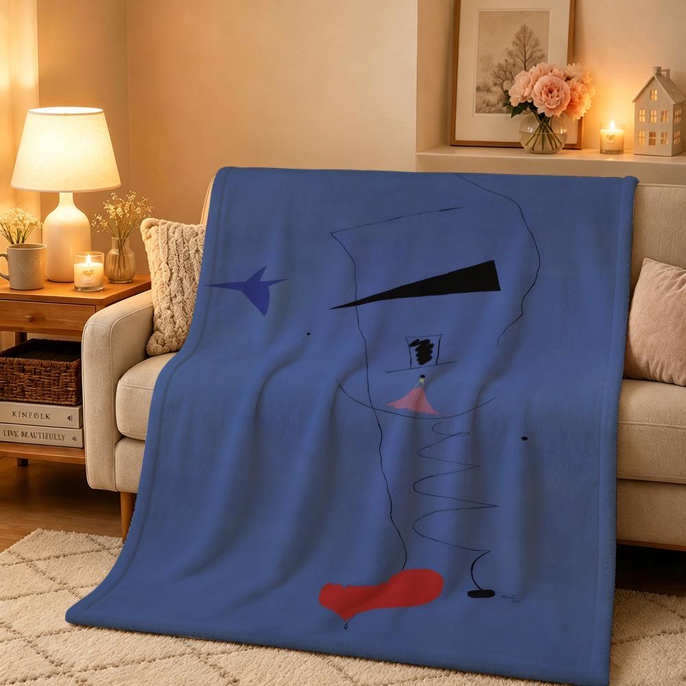 Artist J-Joan Miro Throw Warm And Soft Suitable For Bedroom Living Room Sofa Bed Office Travel Camping