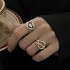 Ретро Кольцо Открытое Сердце и Музыкальная Нота - Мелодия Любви 2024 Тренд Парного Стиля