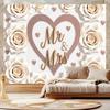 1 шт. Свадебный фон Mr & Mrs с сердцем и белыми розами, баннер для вечеринки на свадьбу, романтический декор для фото, настенный декор, многоразовые принадлежности