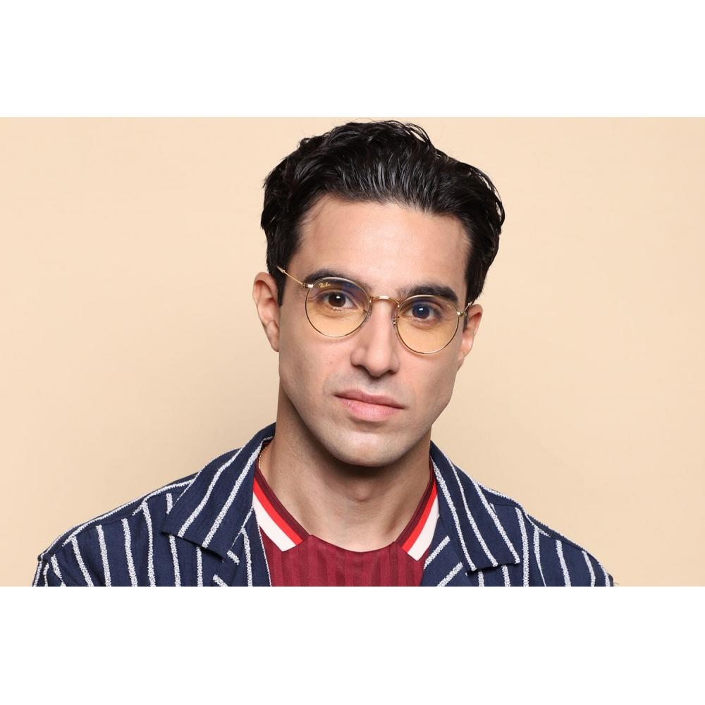 Ray Ban Rb3447 Круглые Металлические Блокирующие Синий Свет 9196bl Мужские Очки
