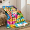 Colorful Hindu Deities on Lotus FlowersFlannel blanket for bedroom, living room, sofa, and nap
