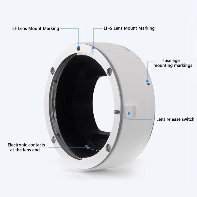 Белый адаптер крепления объектива EF-EOS R для объективов Canon EF/EF-S, совместимый с камерами EOS R, конвертер объектива с автофокусом, кольцо управления