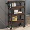 VidaXL Kitchen Trolley, Storage Shelf, Service Cart with Wheels, Home Organizer, Brown Oak 842355