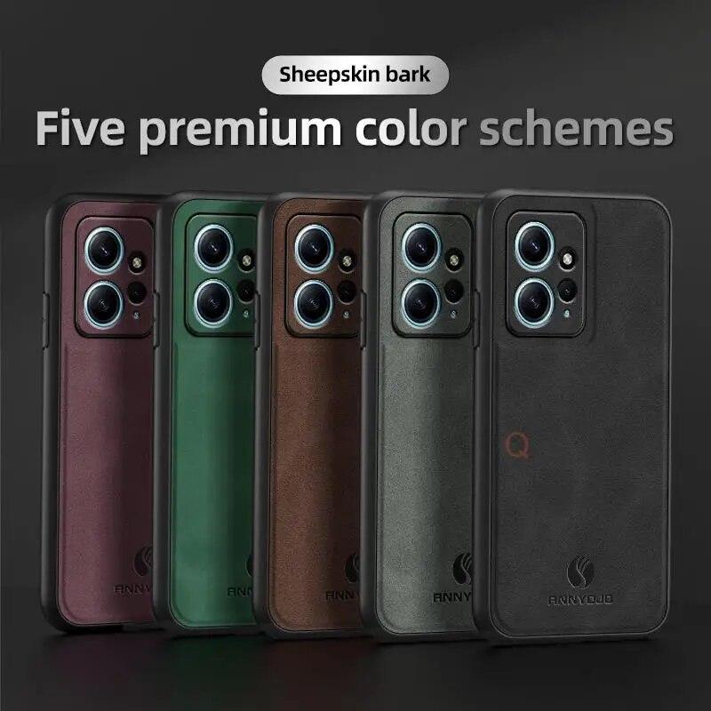 Redmi12 Роскошный кожаный чехол из овчины для Xiaomi Redmi Note 12 Pro Plus 4g 5g Мужской деловой винтажный магнитный чехол Note12 12pro