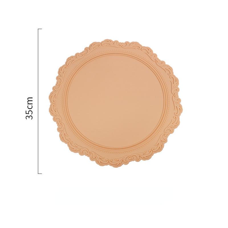 Кружевной силиконовый коврик под тарелку, изолированный, рельефный, для чашек и блюдец, коврик, защищающий от ожогов, устойчивый к высоким температурам, в европейском стиле ретро