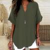 Летняя мода свободные однотонные женские повседневные блузки рубашка