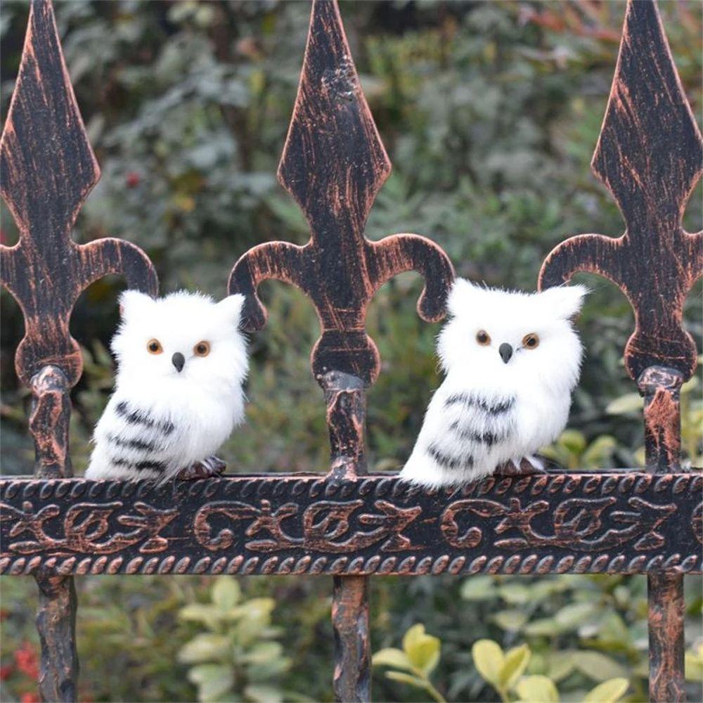 Figurines Desktop Craft Furry Bird Artificial Owl Lifelike Animal Owl Owl Plush Toys Owl Ornament
