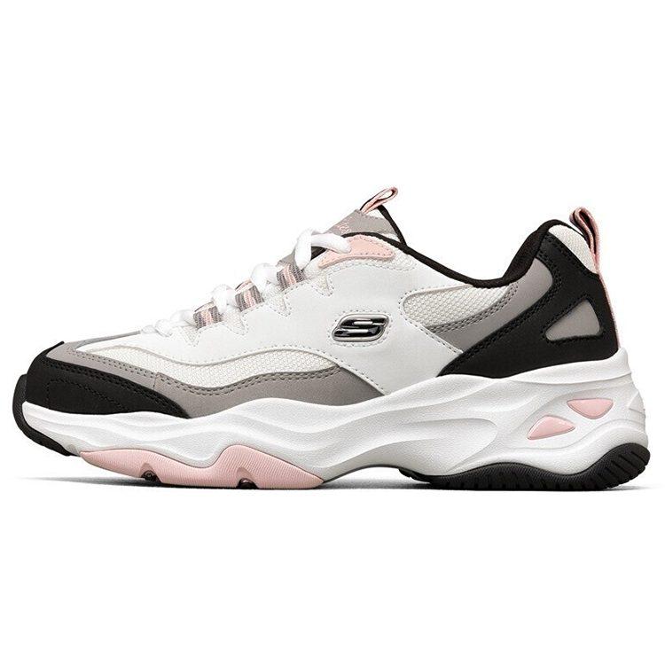 Skechers D'LITES Текстиль, Синтетическая кожа Низкие кроссовки на массивной подошве Женские Белый Черный Розовый 149492-WBPK