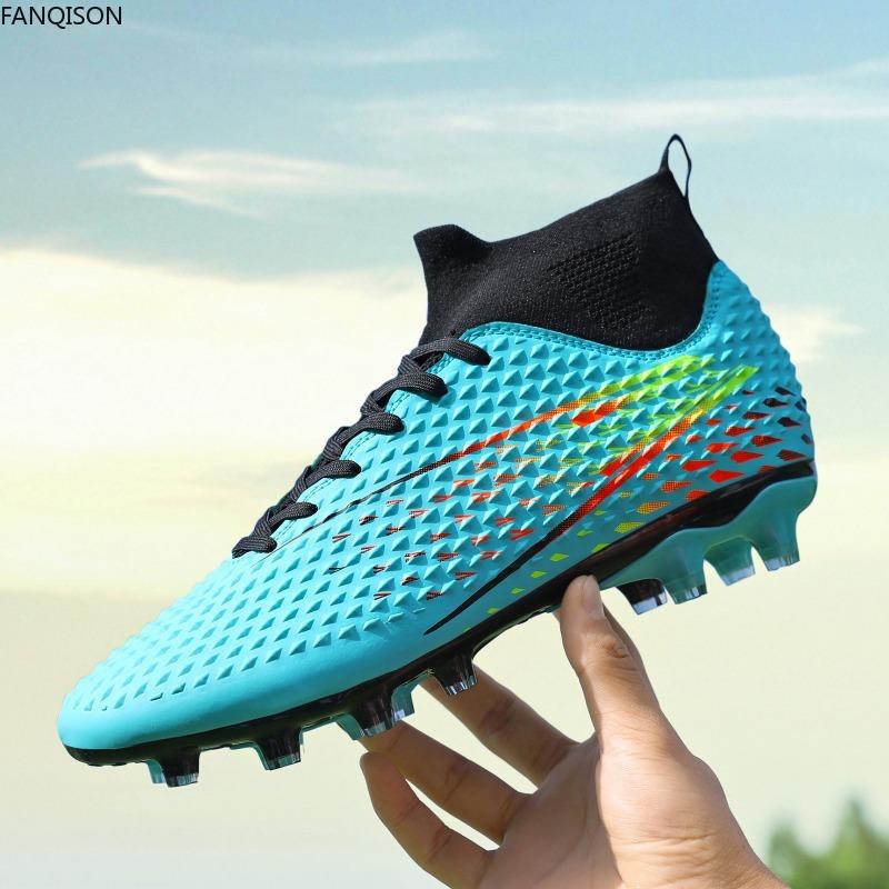 31-46 мужские высокие футбольные бутсы большого размера с длинными ногтями, противоскользящие детские футбольные бутсы из термопластичной резины с искусственным газоном