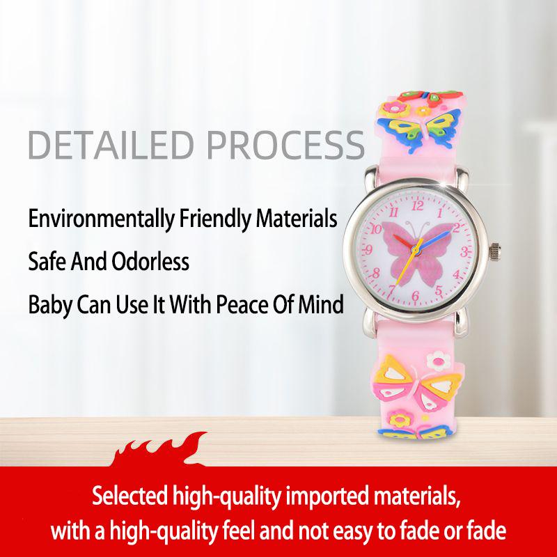 UTHAI CQ188 Fashion kids watch cartoon series butterfly 3D cartoon strap quartz watch anime clock gift Watch for children