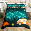 Пододеяльник для кемпинга из микрофибры Galaxy Stars Moon Happy Camping Одеяло для кемпинга Camper Truck Geometry Mountain Trees Комплект постельного белья