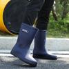 Резиновые мужские дождевые ботинки, зимняя нескользящая мужская обувь, зимние водонепроницаемые мужские ботинки, теплые мужские резиновые сапоги с флисовой подкладкой, рыбацкие ботинки