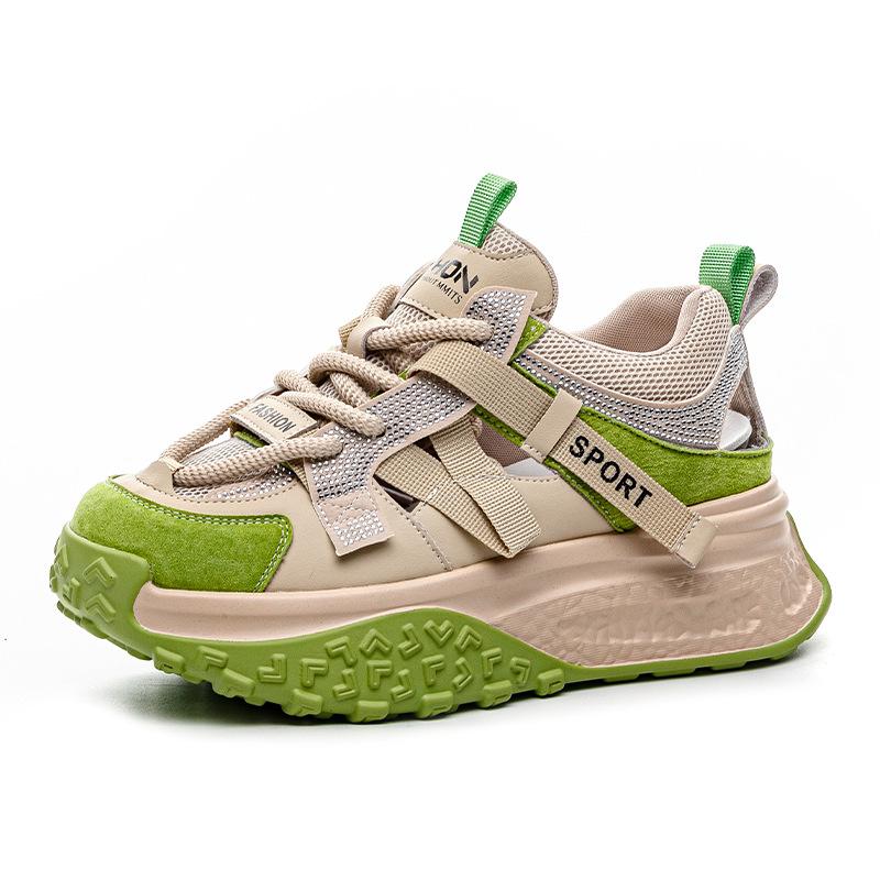 Thick-soled hollow dad shoes New mesh student Forrest Gump breathable thin sports and leisure shoes in summer