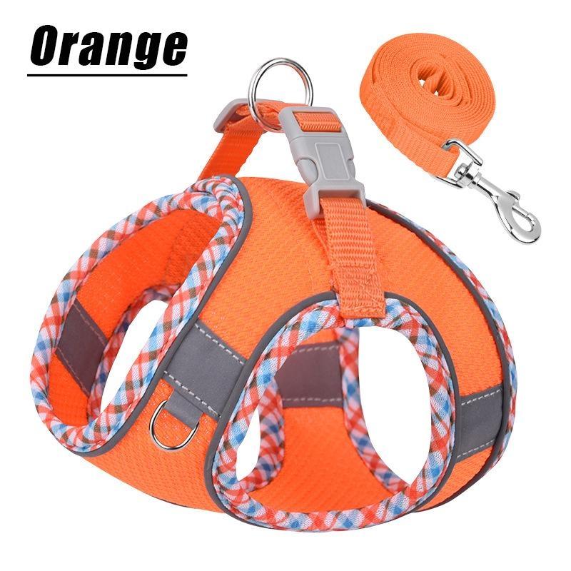 Комплект поводков для домашних животных, мягкий регулируемый дышащий сетчатый поводок без тяги и жилетный ремень для щенков, маленьких, средних собак и кошек