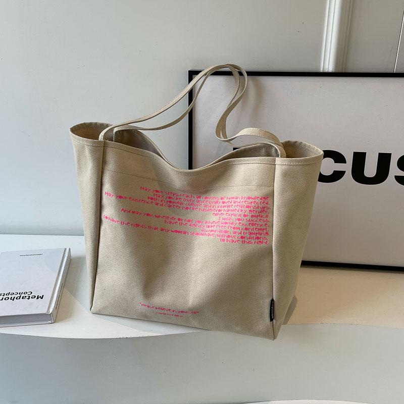 Холщовая сумка Женская большая вместительная сумка для письма Сумка-тоут на плечо
