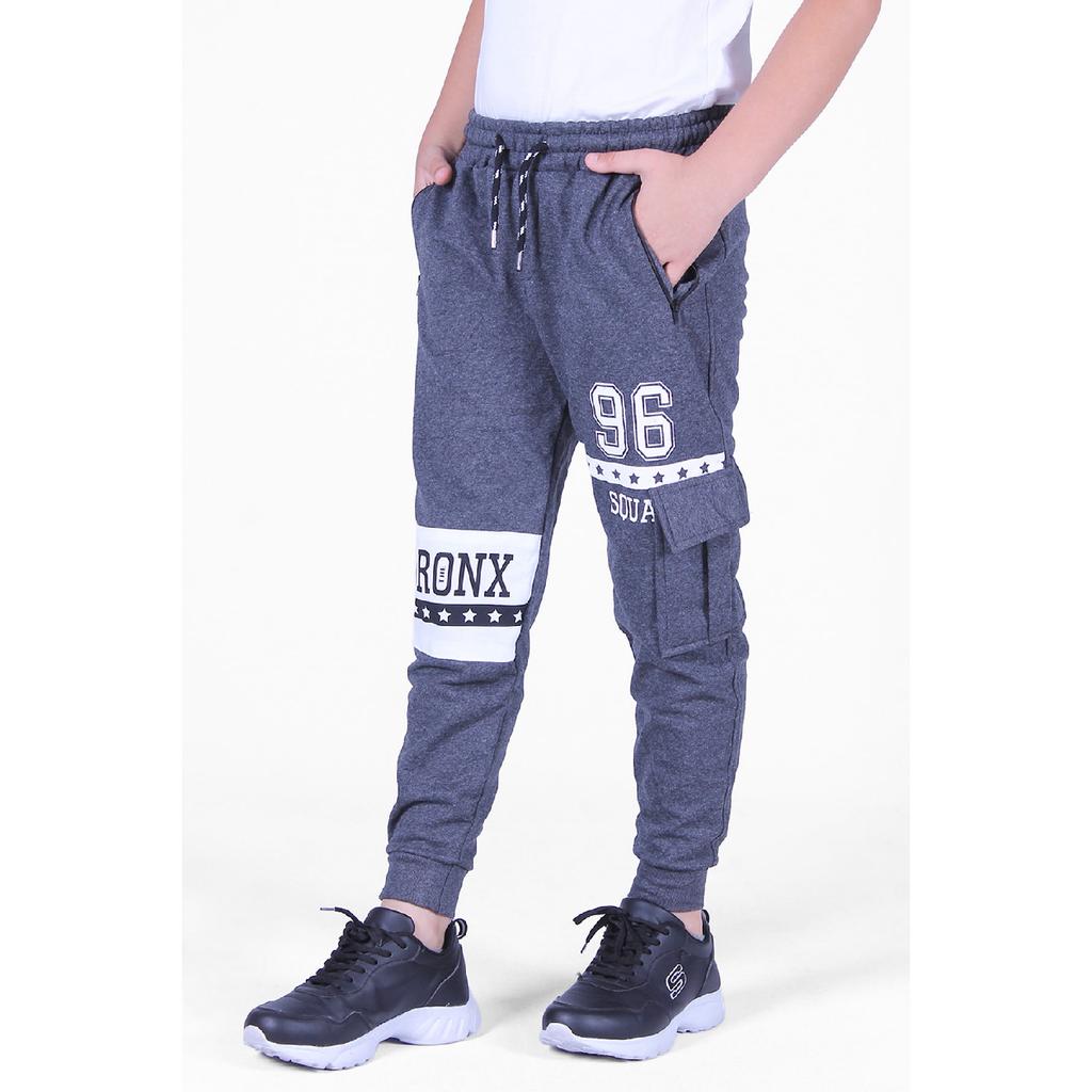 3 Серо-черный, грузовой карман, спортивный костюм для мальчика с текстовым принтом