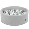 90x30cm/200 Balls Balls 7cm / 2.75in Baby Foam Ball Pit Certified Made In Eu, Light Grey:white/grey/mint