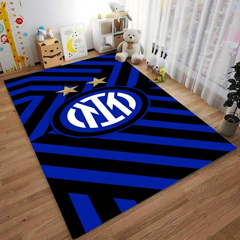 Blue Black Striped Designed floor mat, suitable as a non-slip mat for the living room or bedroom sofa