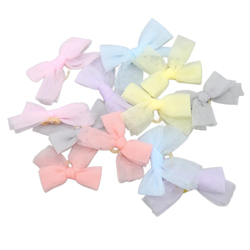 36PCS Handmade Pet Hair Bow Sheer Fabric Sheer Bow Knot Cute Look Dog Head Flower Daily Dressing