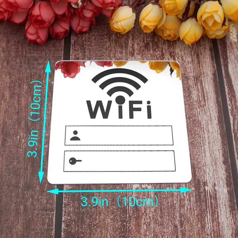 10 см Зеркальные наклейки на стену со знаком Wi-Fi, Перезаписываемые, для рукописного ввода, Учетная запись и пароль, 3D акриловые инструменты, Аксессуары