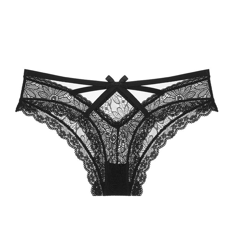 Sexy Transparent Panties Women Lace Low-waist Briefs Hollow Out Underwear Ladies Underpants Intimates G String Lingerie