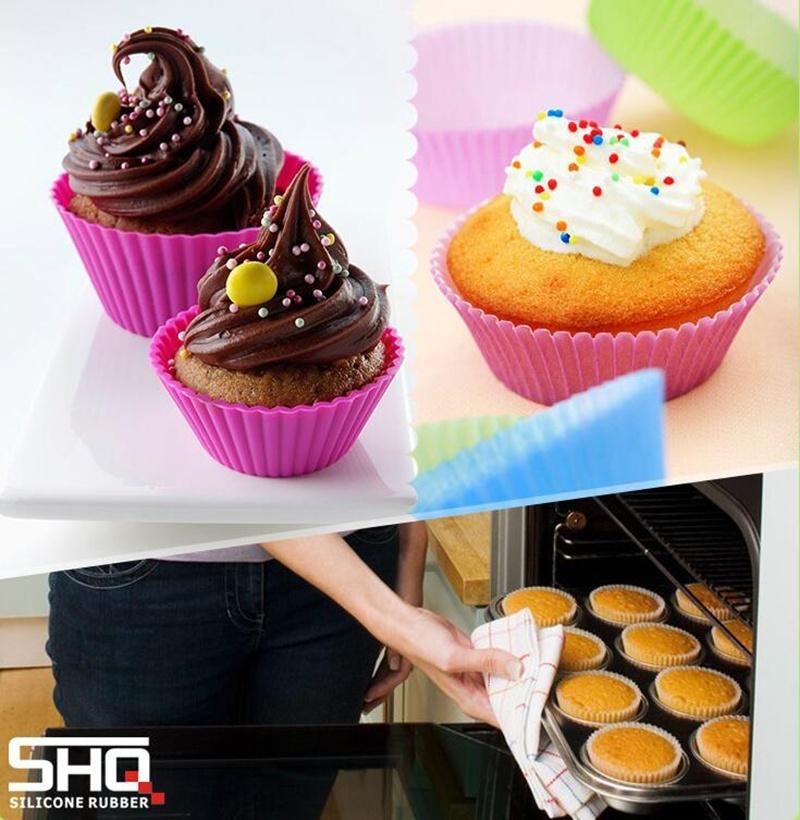 10 Pcs Mini Silicone Soft Cake, Chocolate Cake Muffin Liners Baking Cup Mold Random Color AVE