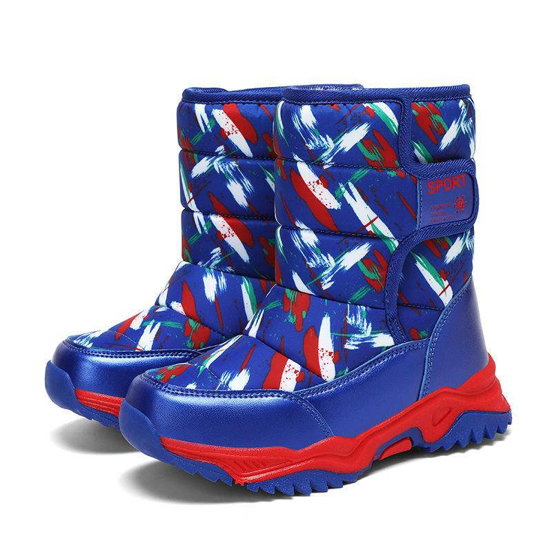 Осень и зима бархатные детские зимние ботинки холодные хлопковые ботинки женская обувь зимние ботинки утолщенные ботинки для мальчиков хлопковая обувь теплая зимняя обувь