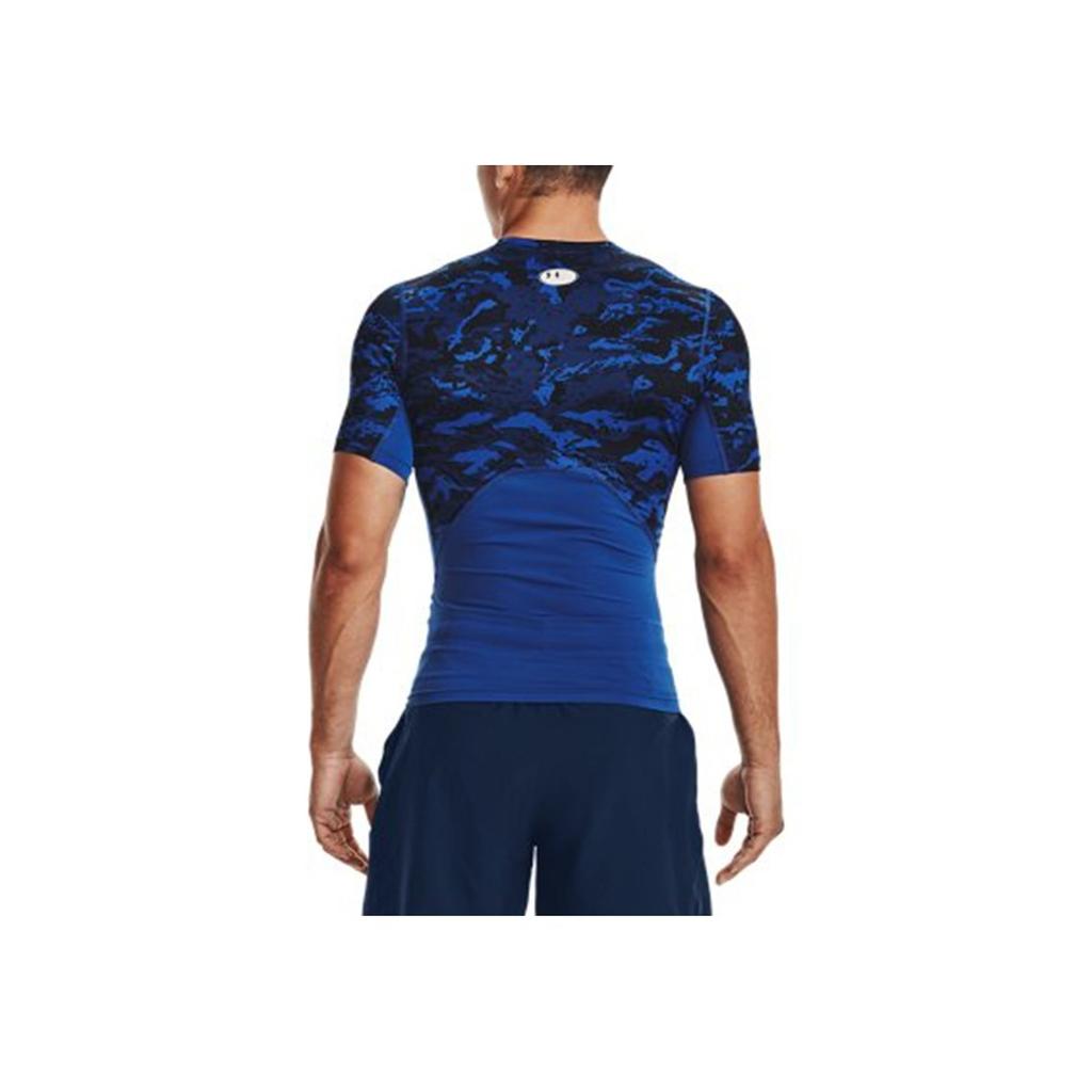 Under Armour HeatGear® Camouflage Training Running Fitness Shirt Men Tops Blue 1361519-432