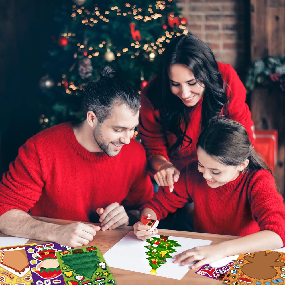 DIY Waterproof Christmas Jigsaw Stickers - Cartoon Santa Claus Face Swap