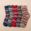 5 Pairs of Female Autumn and Winter Thick Ethnic Style Thick Line Rabbit Wool Stockings