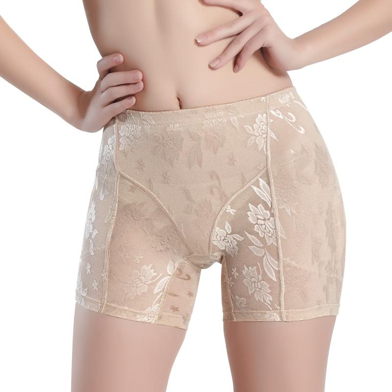 Women Lace Breathable Padded Seamless Mid-waisted Body Shaper Briefs