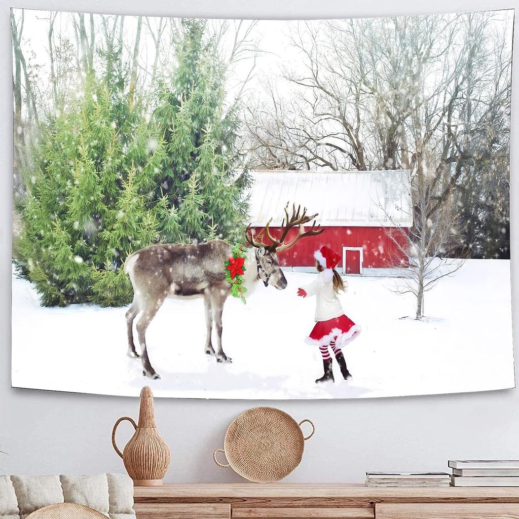 Home Decor Tapestry Christmas Wall Hanging Decoration Bedroom Living Room Wall Decor Printed Backdrop