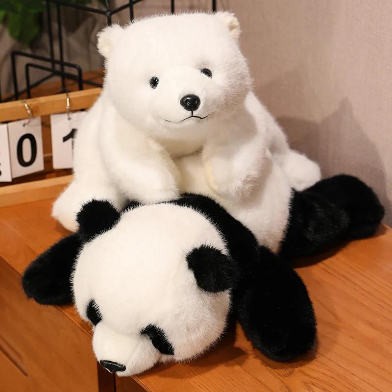 Kawaii Comfort, мягкая плюшевая подушка с животными, белый медведь, бурый медведь, панда, лежащая на подушке-кукле, украшает комнату
