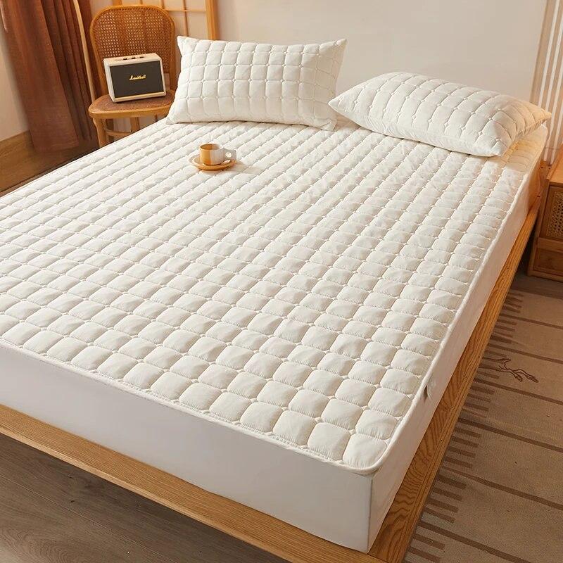 Водонепроницаемый комплект постельного белья из 3 предметов с тиснением, хлопковая простыня и наволочка, антиклещ, антибактериальный чехол для матраса