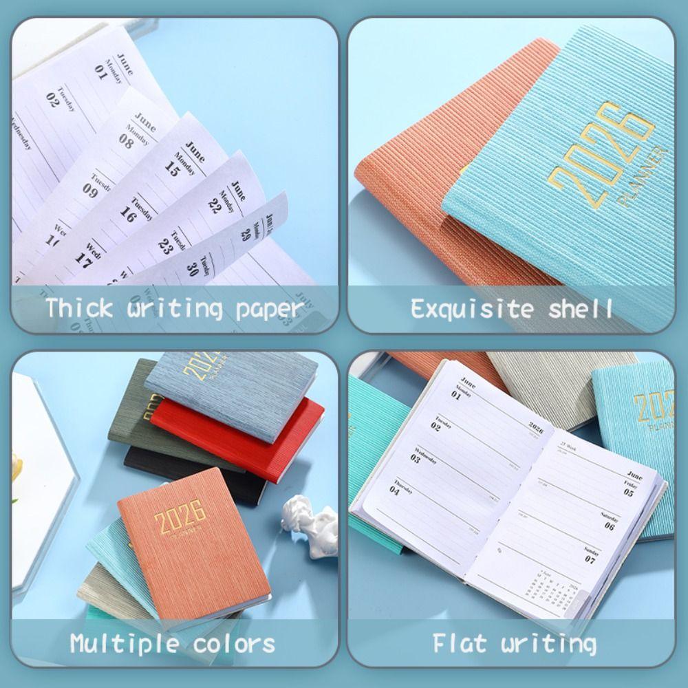 With Calendar 2026 Agenda Book A7 Notebooks Portable To Do List English Notepad  Students