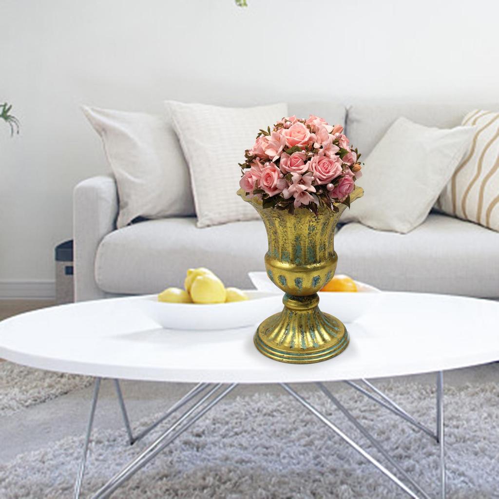 Винтажная металлическая ваза-статуэтка, горшок для растений, ваза для цветов, настольная ваза для сухоцветов, центральное украшение для дома, для свадьбы, вечеринки, офиса.