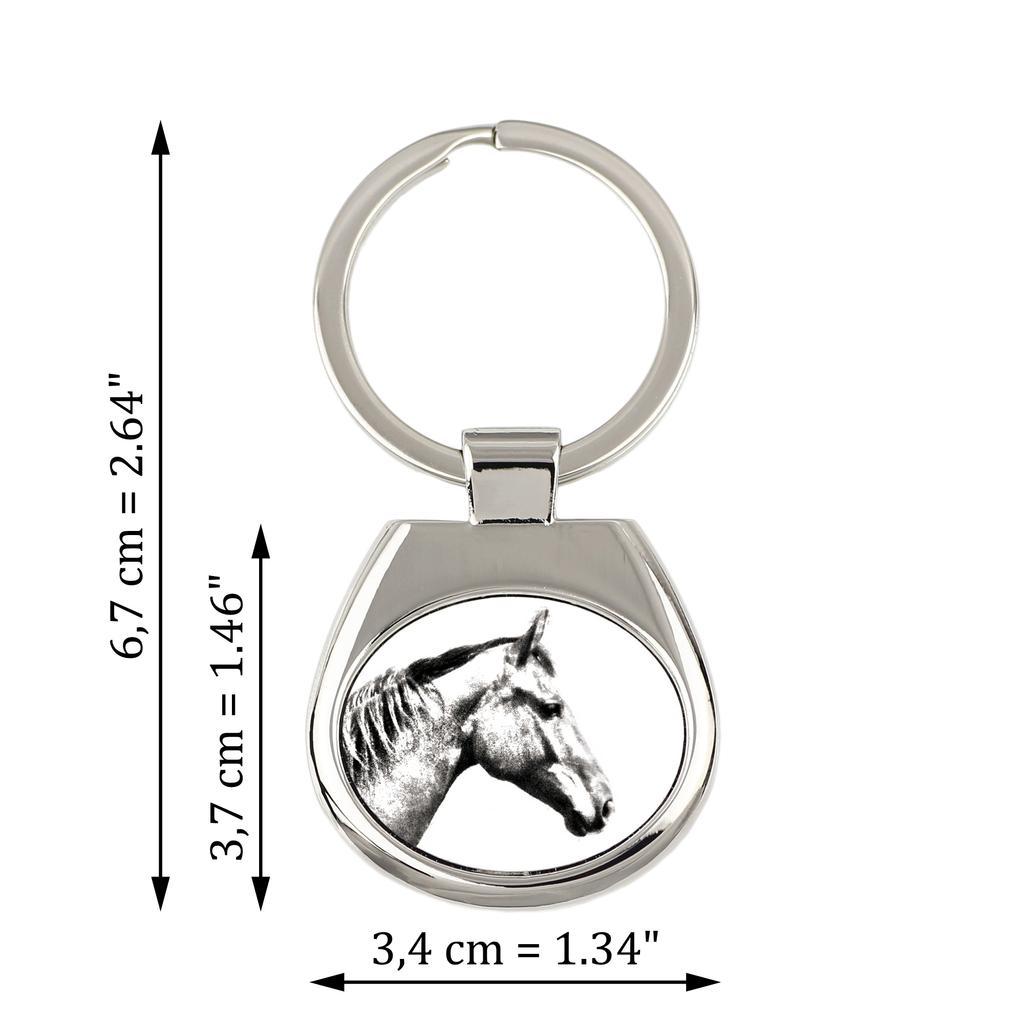 Selle Francais - Keychain with a Horse, Keychain with a Print, Personalized Pendant from the Art-Dog Brand