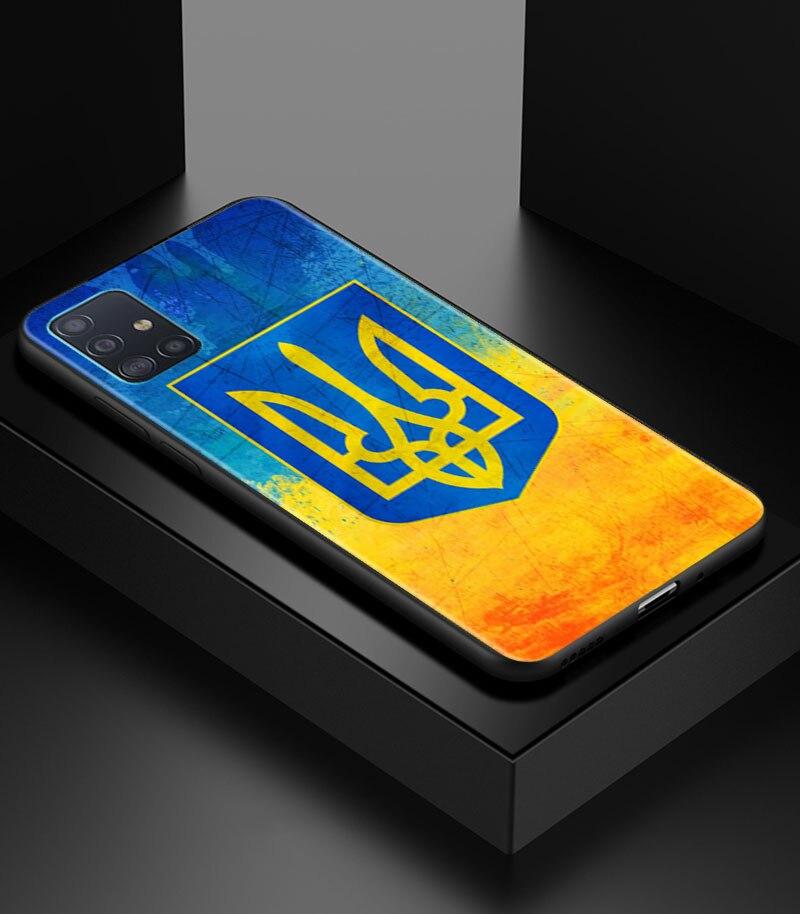 Роскошный чехол для телефона с рисунком флага Украины для Samsung Galaxy A70 A50 A40 A20s A30 A10s A20e A20 A10 A02s A01 A52, мягкий черный чехол
