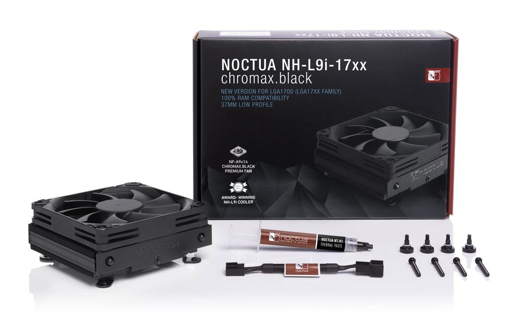 Noctua 92mm Low Profile CPU Cooler NH-L9i-17xx Chromax.black, (Black)