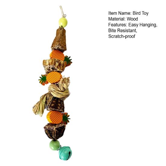 Hanging Bite Resistant Scratch-proof Anti-fade Anti-broken with Bell Star Fruit Pineapple Parrot Toy