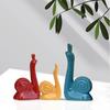 Современные керамические статуи «Счастливая семья улиток» для домашнего декора (Упаковка из 3 штук, разноцветные)
