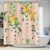 Шторы для ванной Цветочная шторка для душа Водонепроницаемый набор для декора ванной комнаты Мультяшные красочные птицы Листья 3D-печать Стирающийся Индивидуальный размер