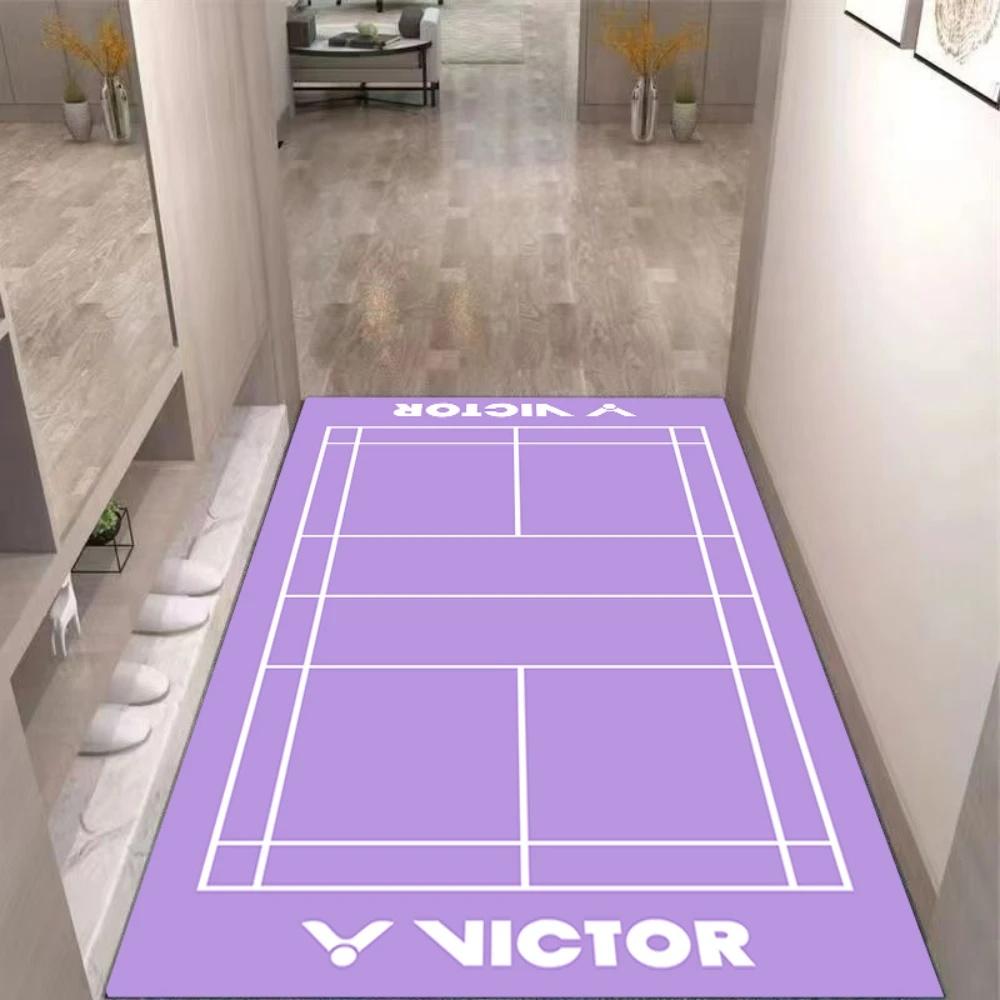 Красочный ковер с тематикой бадминтона, нескользящий коврик для пола для гостиной, спальни, декор для любителей спорта, веселый, повседневный, домашний акцент