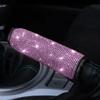 Блестящие женские автомобильные аксессуары ручной тормоз переключатель передач зеркало заднего вида подлокотник чехол наплечник розовый стразы украшения набор