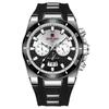 Chronograph Quartz Watch for Men Luxury Big Dial Military Sport Wristwatch Waterproof Silicone Strap Male Clock