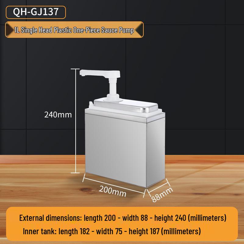 Stainless Steel Sauce Pump Dispenser for Coffee, Syrup, and Jam